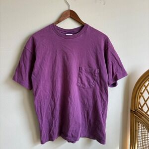 Vintage 1990's GAP Jeans Made in USA 100% Cotton Original Purple Pocket T Shirt